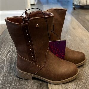 Rampage Brown Kids Boots with Stud Accents